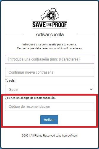 Introducir código de recomendación