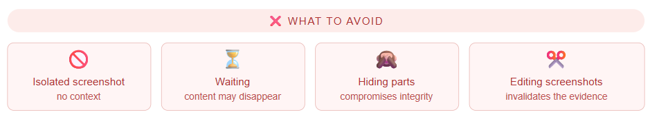 What to avoid